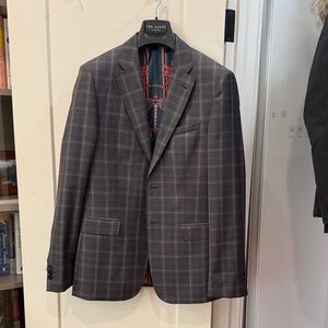 Ted Baker Charcoal Plaid Men's Blazer